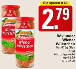 WEZ Böklunder Wiener Würstchen Angebot
