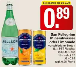 WEZ San Pellegrino Mineralwasser oder Limonade Angebot