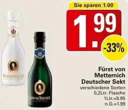 WEZ Fürst von Metternich Deutscher Sekt Angebot