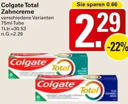 WEZ Colgate Total Zahncreme Angebot