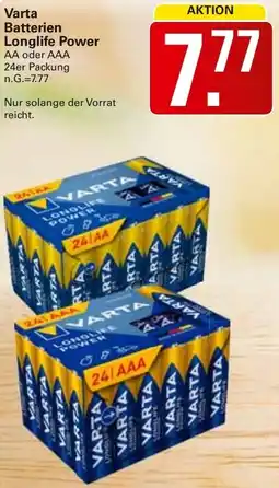 WEZ Varta Batterien Longlife Power Angebot