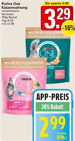 WEZ Purina One Katzennahrung Angebot