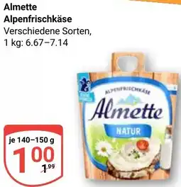 Globus Almette Alpenfrischkäse Angebot