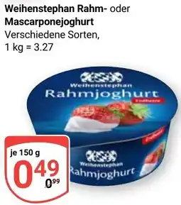 Globus Weihenstephan Rahm- oder Mascarponejoghurt Angebot