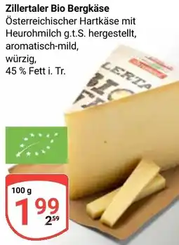 Globus Zillertaler Bio Bergkäse Angebot