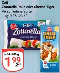 Globus Zott Zottarella Rolle oder Cheese Tiger Angebot