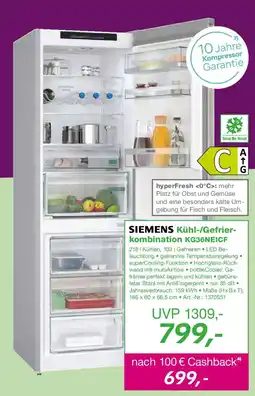 EP SIEMENS Kühl-/Gefrier- kombination KG36NEICF Angebot