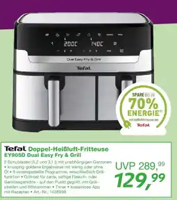 EP Tefal Doppel-Heißluft-Fritteuse EY905D Dual Easy Fry & Grill Angebot