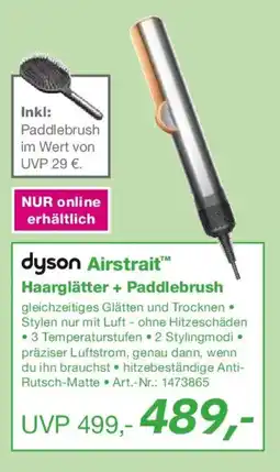 EP dyson Airstrait Haarglätter + Paddlebrush Angebot