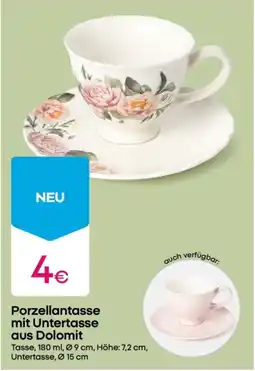 PEPCO Porzellantasse mit Untertasse aus Dolomit Angebot