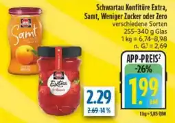 diska Schwartau Konfitüre Extra, Samt, Weniger Zucker oder Zero Angebot