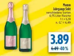 diska Mumm Jahrgangs Sekt Angebot