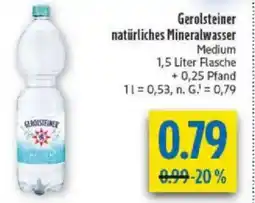 diska Gerolsteiner natürliches Mineralwasser Angebot