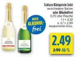 diska Schloss Königstein Sekt oder Alkoholfrei Angebot