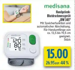 diska medisana Handgelenk- Blutdruckmessgerät „BW 345" Angebot