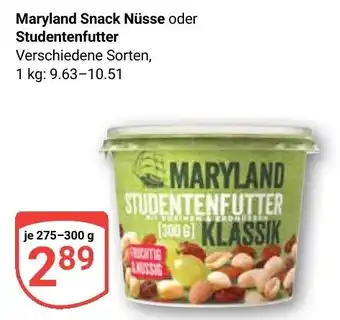 Globus Maryland Snack Nüsse oder Studentenfutter Angebot