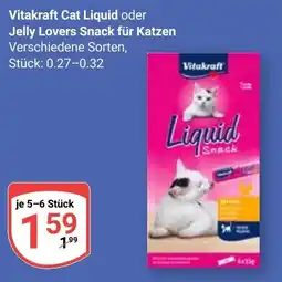 Globus Vitakraft Cat Liquid oder Jelly Lovers Snack für Katzen Angebot