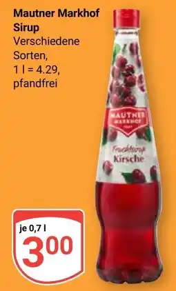 Globus Mautner Markhof Sirup Angebot