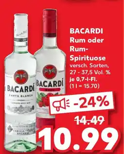 Kaufland BACARDI Rum oder Rum- Spirituose Angebot