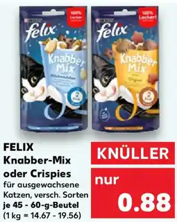 Kaufland FELIX Knabber-Mix oder Crispies Angebot