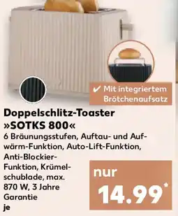 Kaufland Doppelschlitz-Toaster SOTKS 800 Angebot