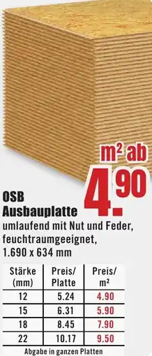 B1 Discount Baumarkt OSB Ausbauplatte Angebot