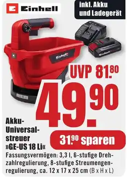 B1 Discount Baumarkt Akku- Universalstreuer GE-US 18 Li Angebot