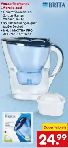 Netto Marken-Discount BRITA Wasserfilterkanne „Marella cool" Angebot