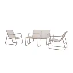 Netto Marken-Discount Juskys Gartenmöbelset Genua 4-tlg. – Outdoor Sitzgruppe für Balkon & Garten in Sand - aus Metall Angebot