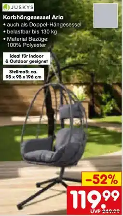 Netto Marken-Discount JUSKYS Korbhängesessel Aria Angebot
