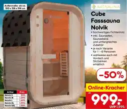 Netto Marken-Discount ARTSAUNA Cube Fasssauna Nolvik Angebot