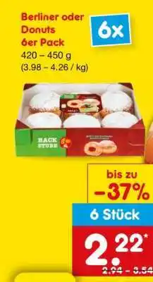 Netto Marken-Discount Berliner oder Donuts, 6er Pack Angebot