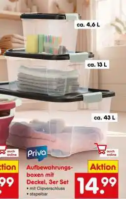 Netto Marken-Discount Aufbewahrungsboxen mit Deckel, 3er Set Angebot