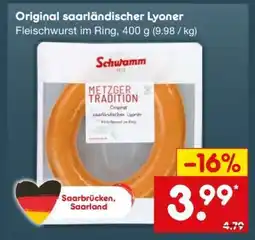 Netto Marken-Discount Original saarländischer Lyoner Angebot