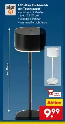 Netto Marken-Discount LED Akku Tischleuchte mit Touchsensor Angebot
