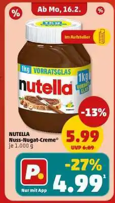 PENNY Nutella Nuss-Nugat-Creme Angebot