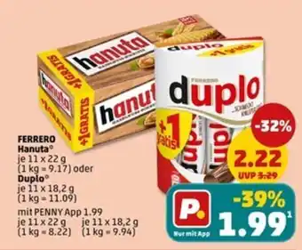 PENNY Ferrero hanuta o. duplo Angebot