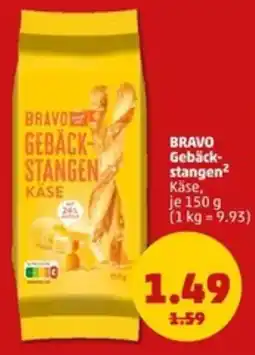 PENNY BRAVO Gebäckstangen Käse, je 150 g (1 kg = 9.93) Angebot