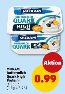 PENNY MILRAM Buttermilch Quark High Protein Angebot