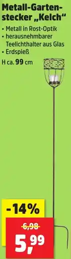 Thomas Philipps Metall-Gartenstecker Kelch Angebot