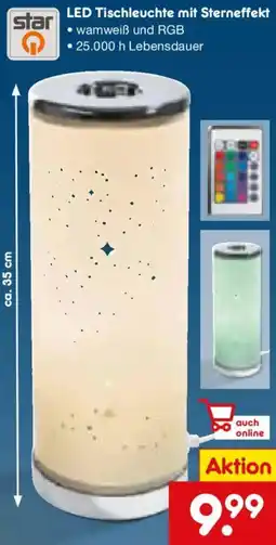 Netto Marken-Discount Star LED Tischleuchte mit Sterneffekt Angebot