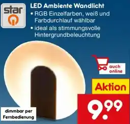 Netto Marken-Discount Star LED Ambiente Wandlicht Angebot