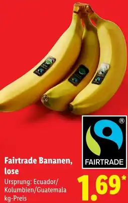 Lidl Fairtrade Bananen, lose Angebot
