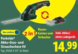 Lidl Parkside Akku-Gras- und Strauchschere 4V Angebot