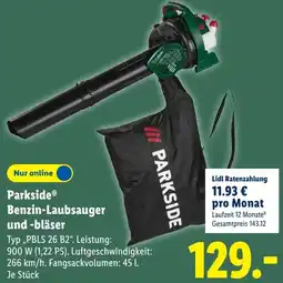 Lidl Parkside Benzin-Laubsauger und bläser Angebot