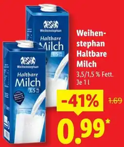 Lidl Weihenstephan Haltbare Milch Angebot
