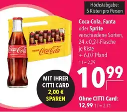 CITTI Markt Coca-Cola, Fanta oder Sprite Angebot