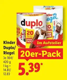 Lidl Kinder Duplo/ Riegel 20er-Pack Angebot