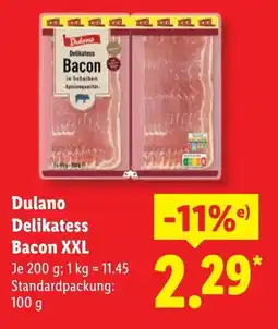 Lidl Dulano Delikatess Bacon XXL Angebot