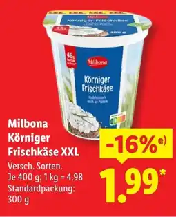 Lidl Milbona Körniger Frischkäse XXL Angebot